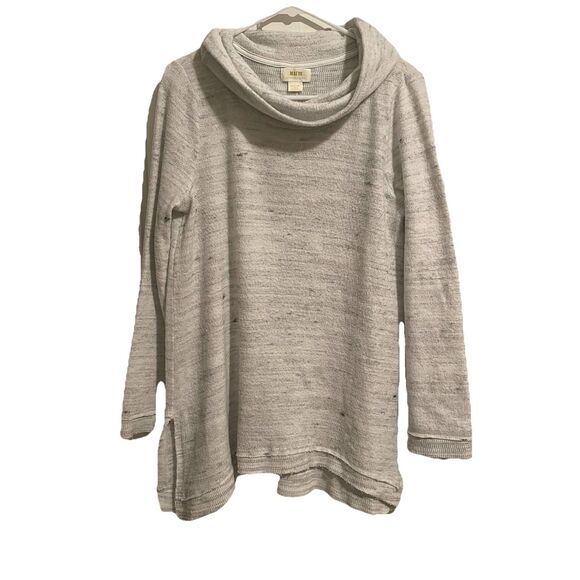Maeve Anthropologie Risa Hacci Cowl Neck Tunic Sweater Size M Heathered Gray - Picture 2 of 5